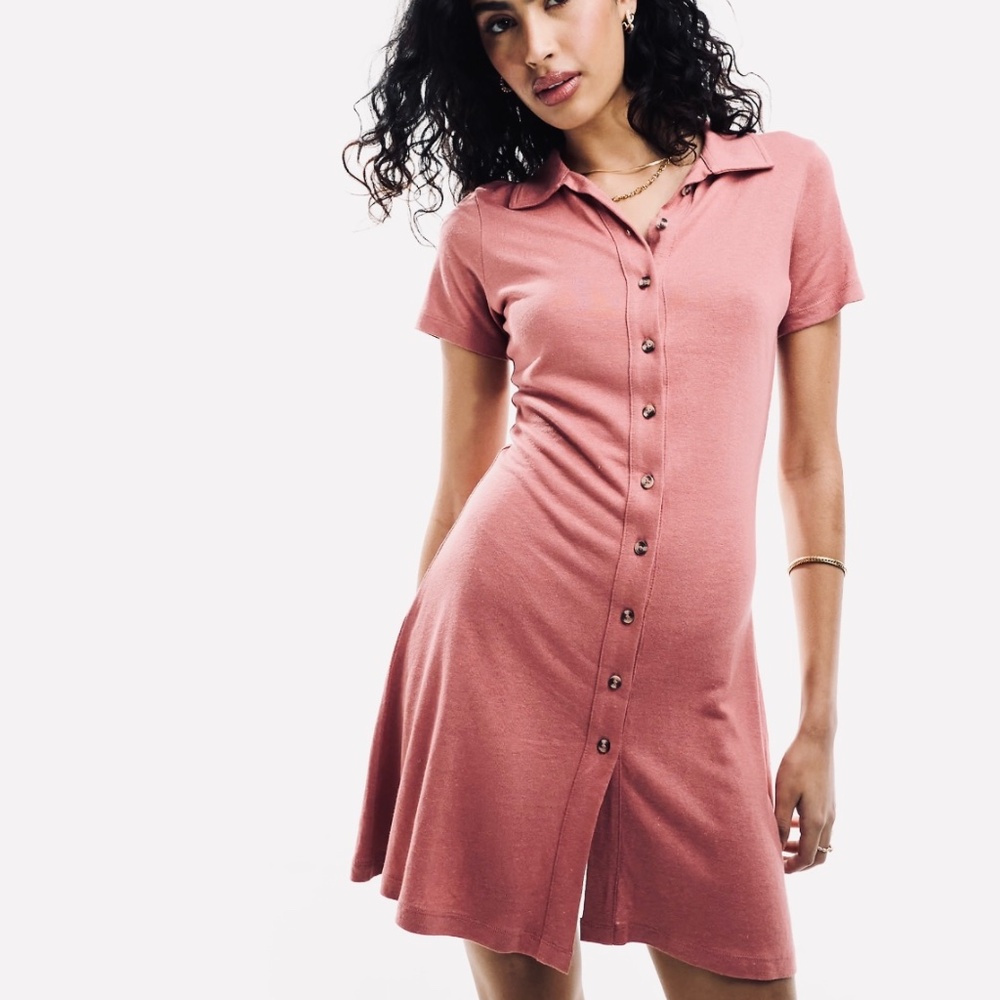 ASOS DESIGN collared mini tea dress in Rust
